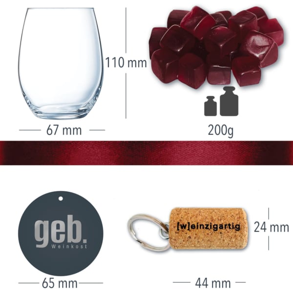 geb Weinkost Confiserie Weingummi Rotwein, Weingeschenk und Geschenk für Weinliebhaber