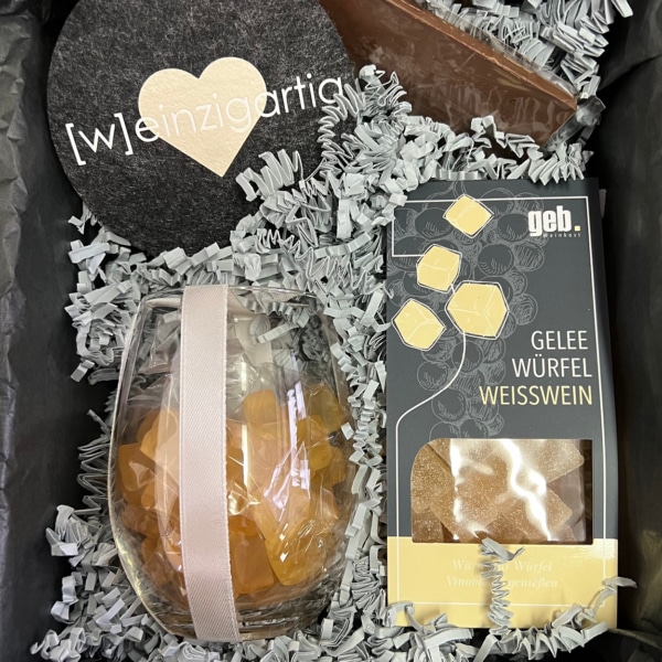 geb Weinkost Confiserie Weingummi Weißwein, Weingeschenk und Geschenk für Weinliebhaber